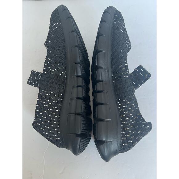 NEW Skechers Mary Jane Black Silver Stitching Comfort Woven Memory Foam Shoes 7 - Picture 7 of 9